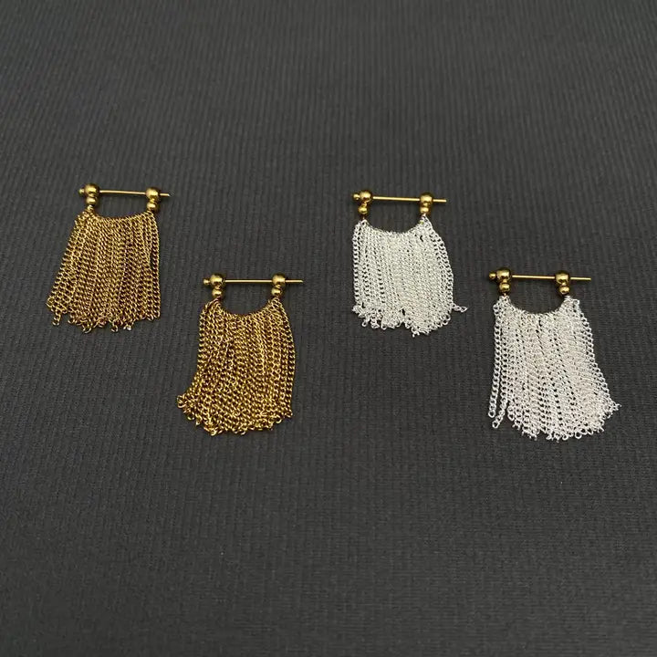 Chain Fringe 18K Gold Earrings