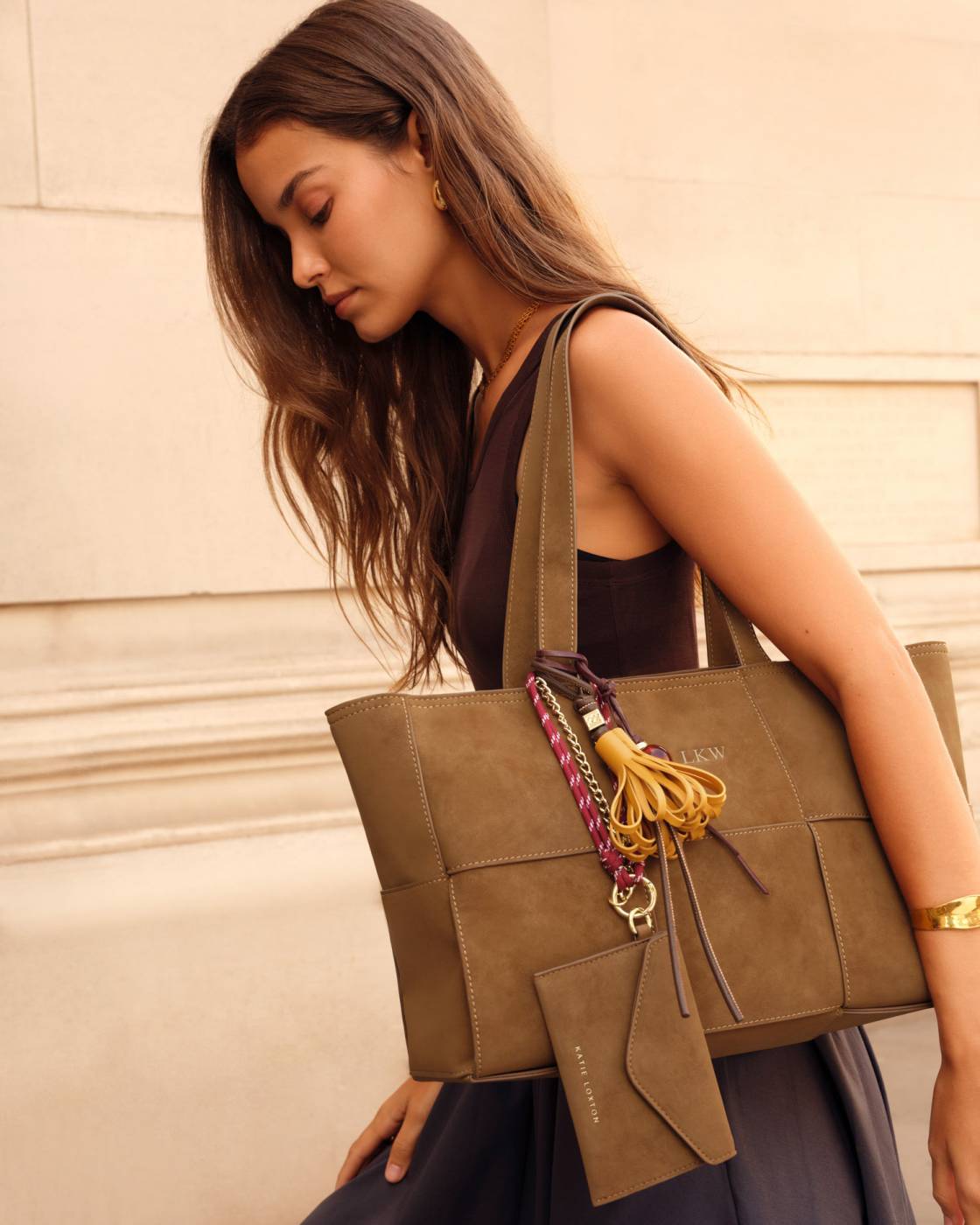 Taya Hand Woven Suedette Tote Bag