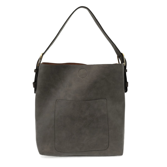 Charcoal Hobo Black Handle Handbag