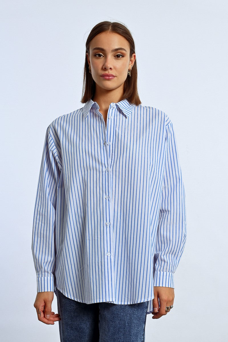 Molly Bracken Oversized Iridescent Striped Shirt