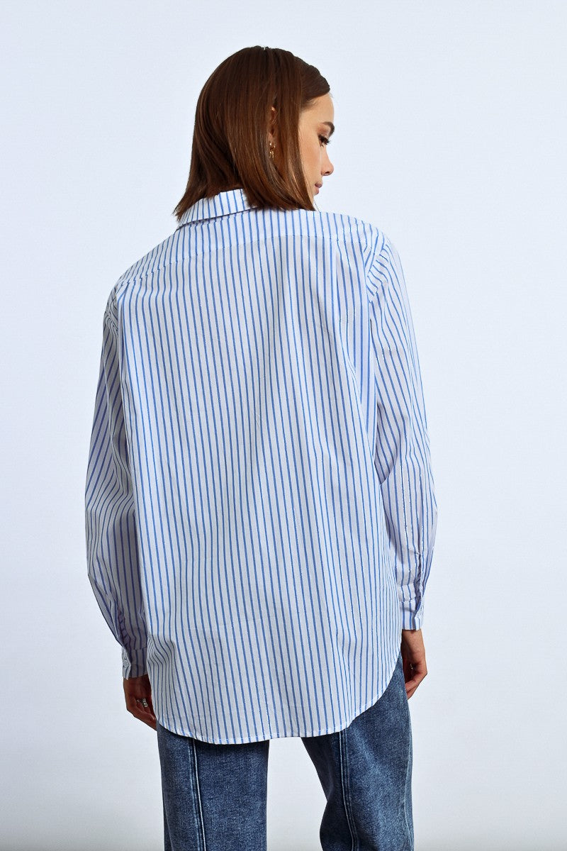 Molly Bracken Oversized Iridescent Striped Shirt