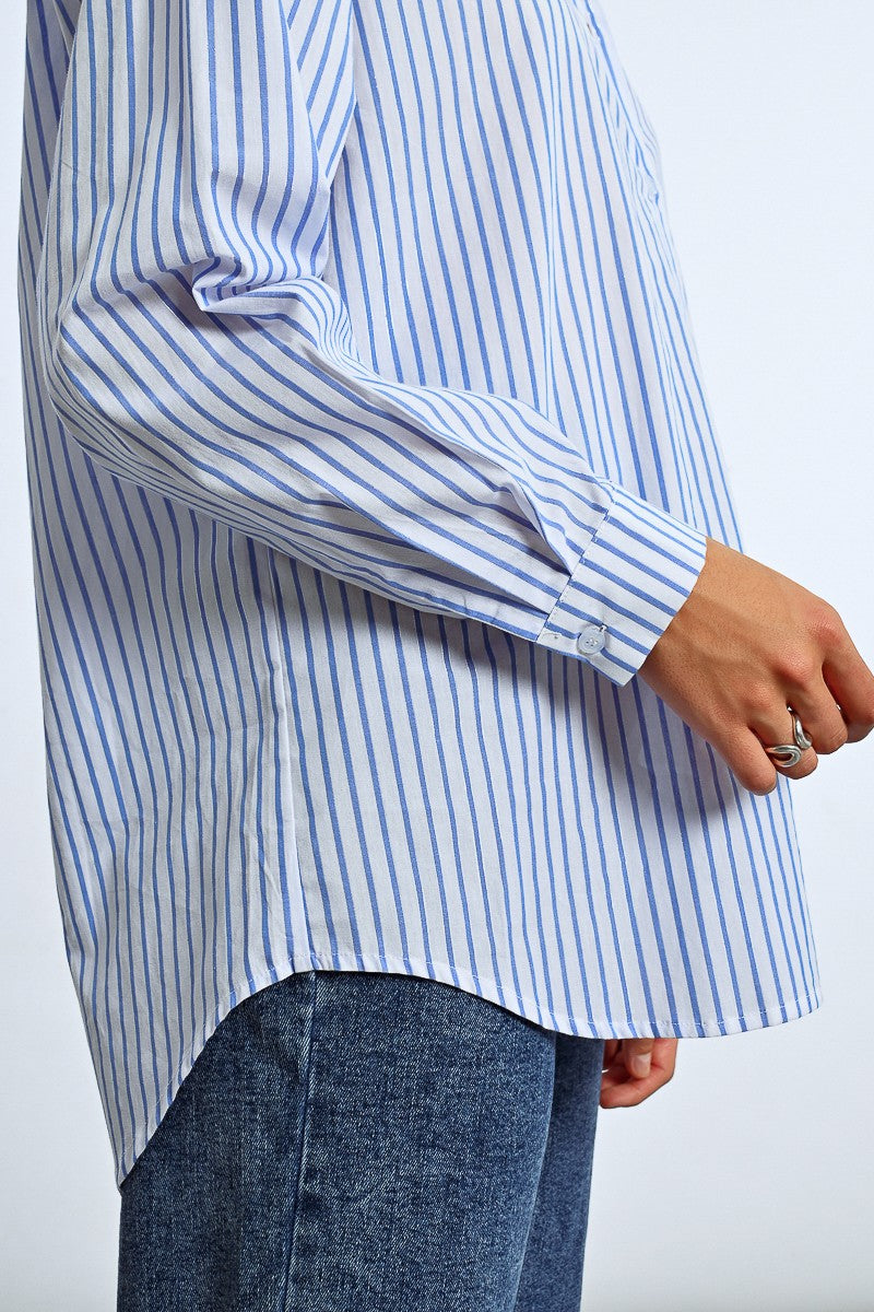 Molly Bracken Oversized Iridescent Striped Shirt