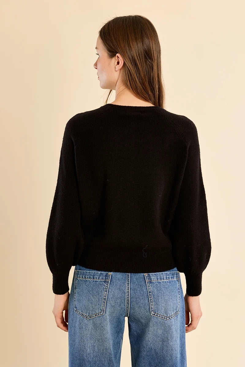 Molly Black Henley Sweater