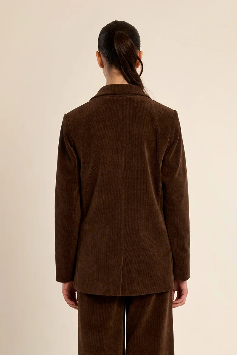 Chocolate Straight Velvet Blazer