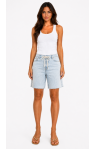Drawstring Raw Hem Denim Shorts