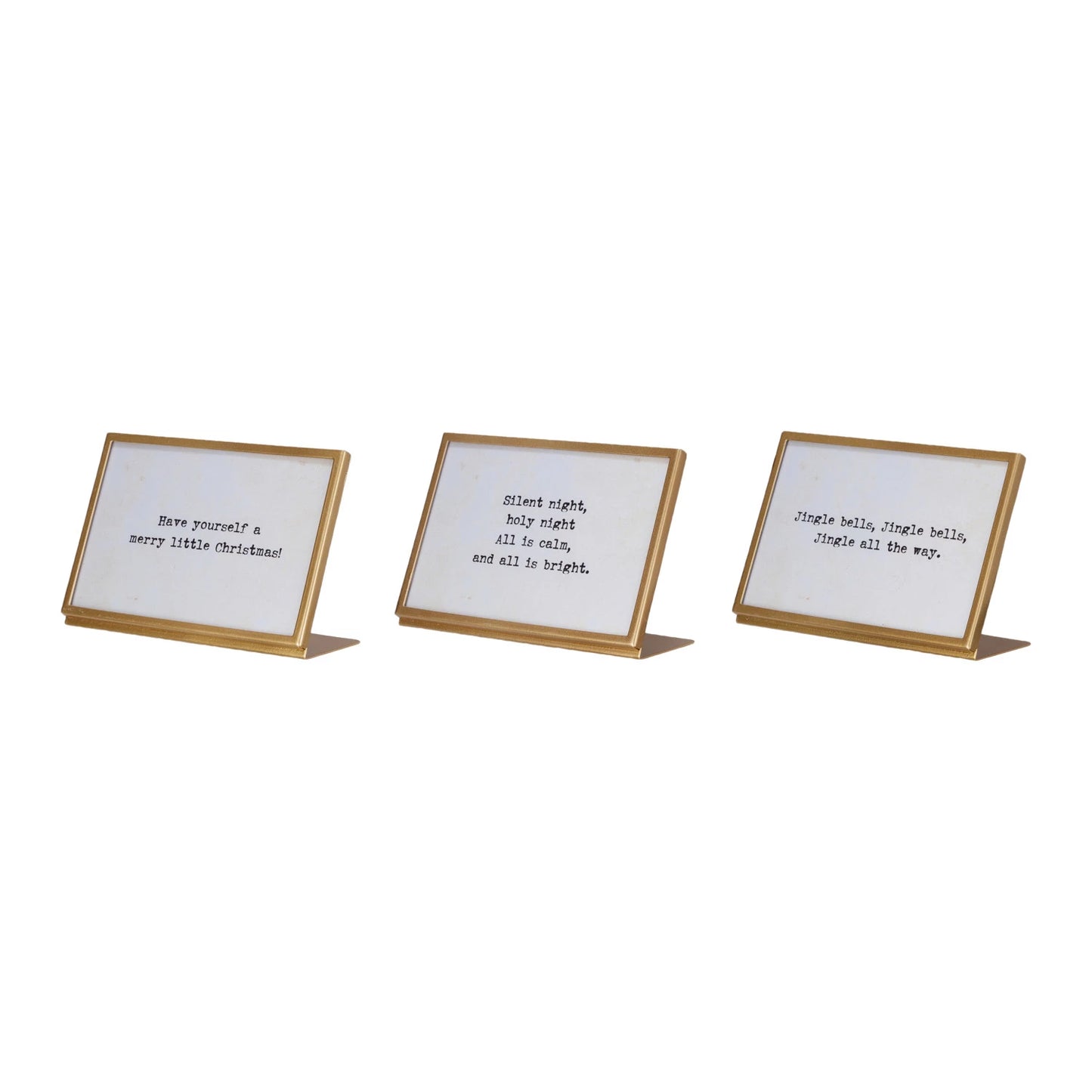 Metal & Glass Frame Easel With Holiday Saying