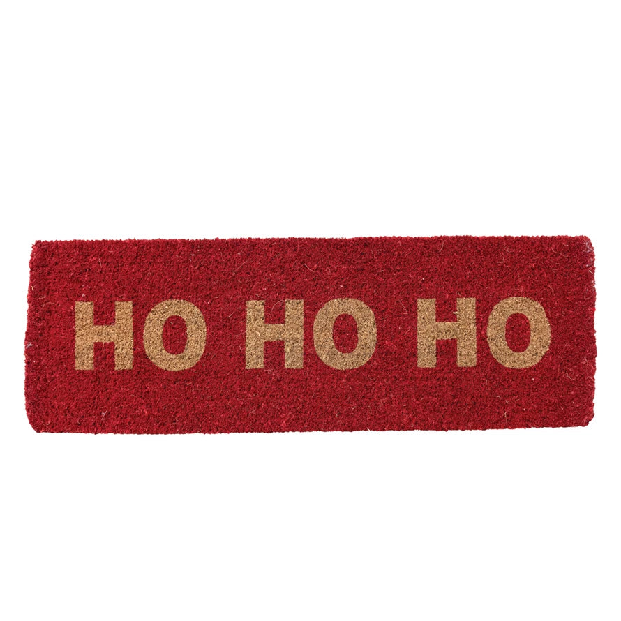 Natural Coir Double Doormat "HO HO HO"